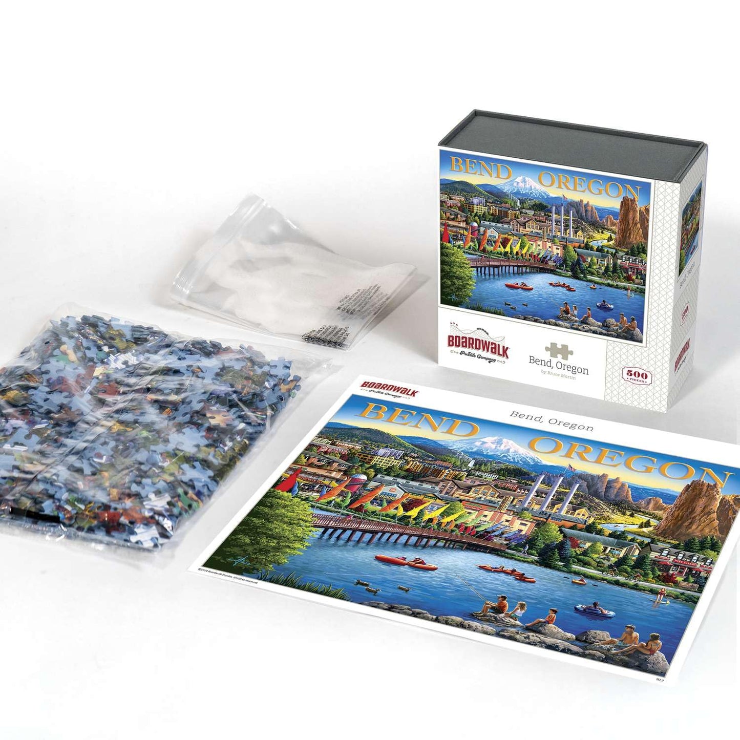 Boardwalk Bend, Oregon 500 Piece Jigsaw Puzzle Scenic Outdoor River Puzzles with Premium Box, Gift for Adults and Family 16"x20"