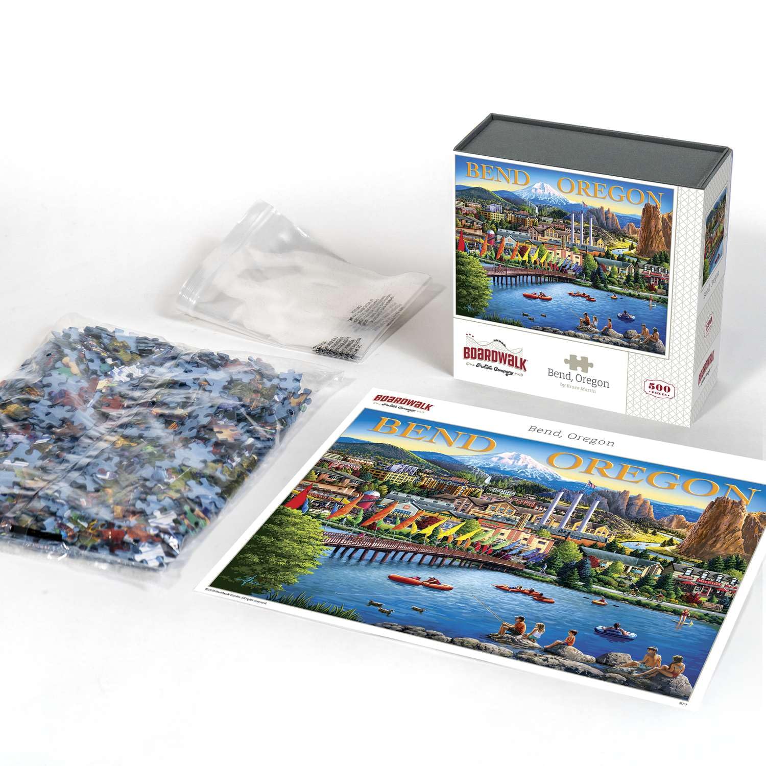 Boardwalk Bend, Oregon 500 Piece Jigsaw Puzzle Scenic Outdoor River Puzzles with Premium Box, Gift for Adults and Family 16"x20"