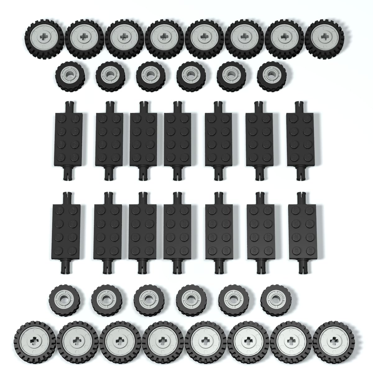 City Car Wheels Tires Axles Kits Set, 70pcs Vehicle Truck Parts Classic Pieces Accessories, Bulk Bricks Sets Construction Toys, Compatible with Lego
