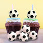 DRWATE 28pcs Soccer Ball Cake Topper Decorations Mini Soccer Ball Cup Cake Decorations For Soccer Party Birthday Party Football Sport Party Supplies
