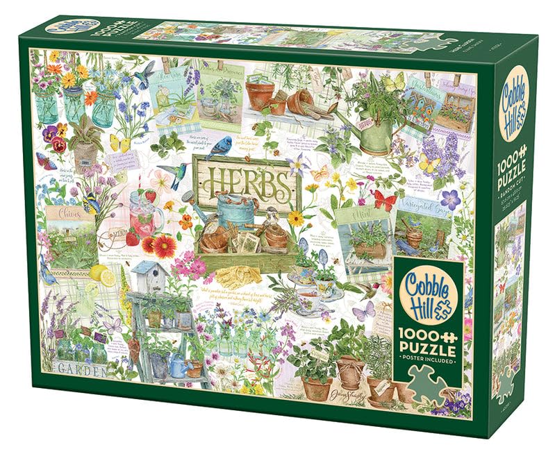 Cobble Hill 1000 Piece Puzzle - Herb Garden - Sample Poster Included