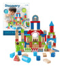 Discovery™ Wood Castle Blocks 80-Piece [Amazon Exclusive] Natural Wooden Building & Stacking Set, Imagination & Creativity Kids Activity Kit
