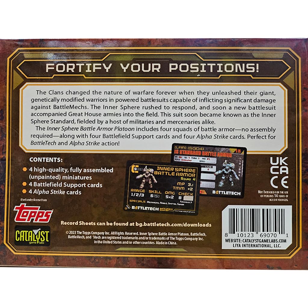 Catalyst Game Labs Battletech Inner Sphere Battle Armor Pack, Strategy Board Game, for 1+ Players and Ages 14+