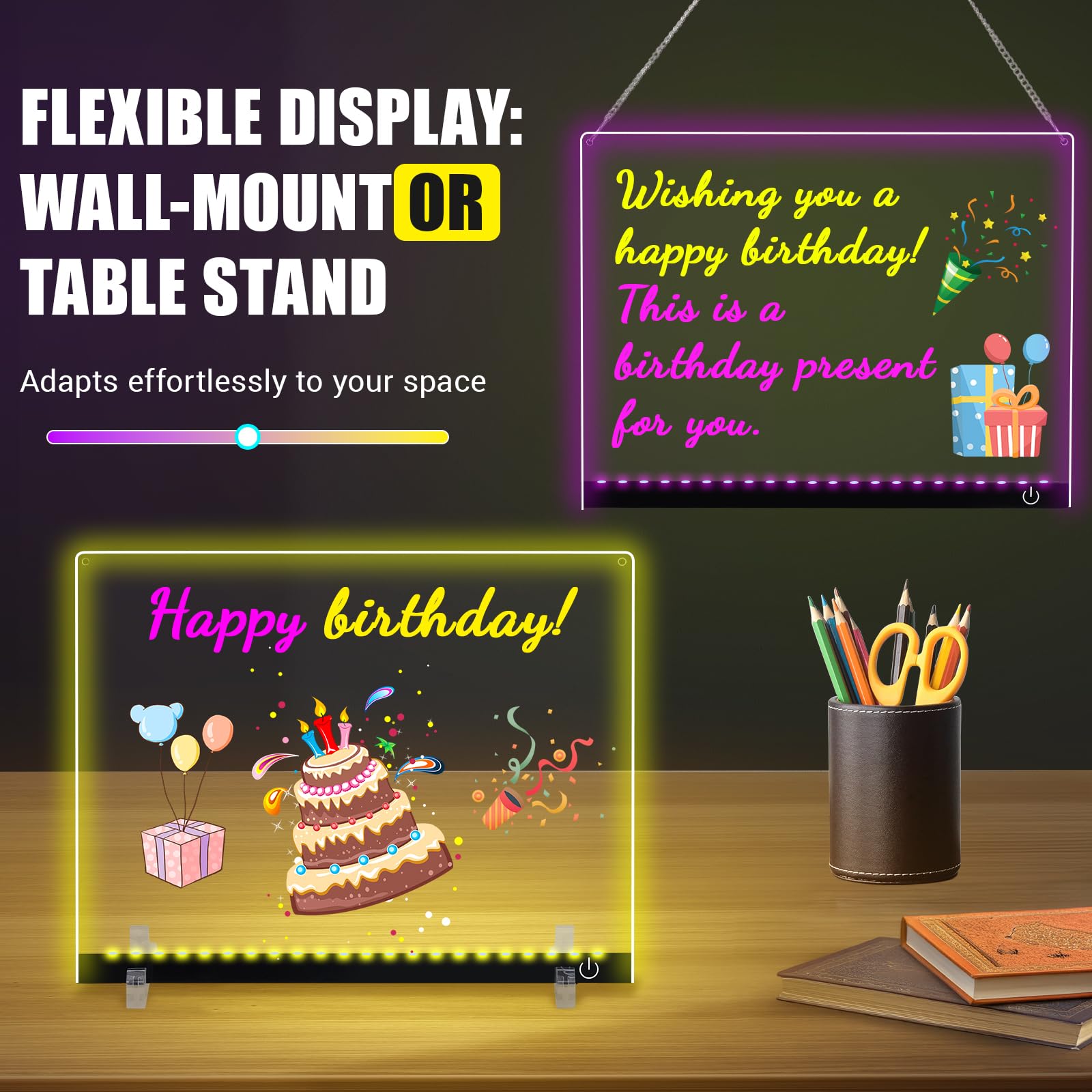 14.1"x11" LED Drawing Board with Music Sync APP Remote Control, Glow Doodle LED Note Board with Colors, Neon Light Up Drawing Tablet, Parent-Child