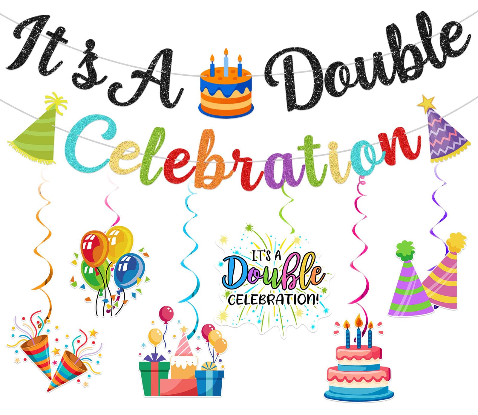 Boy And Girl Birthday Party Decorations - Twin Birthday Decorations It's A Double Celebration Banner Two Cool Bir Party Decorations Boy
