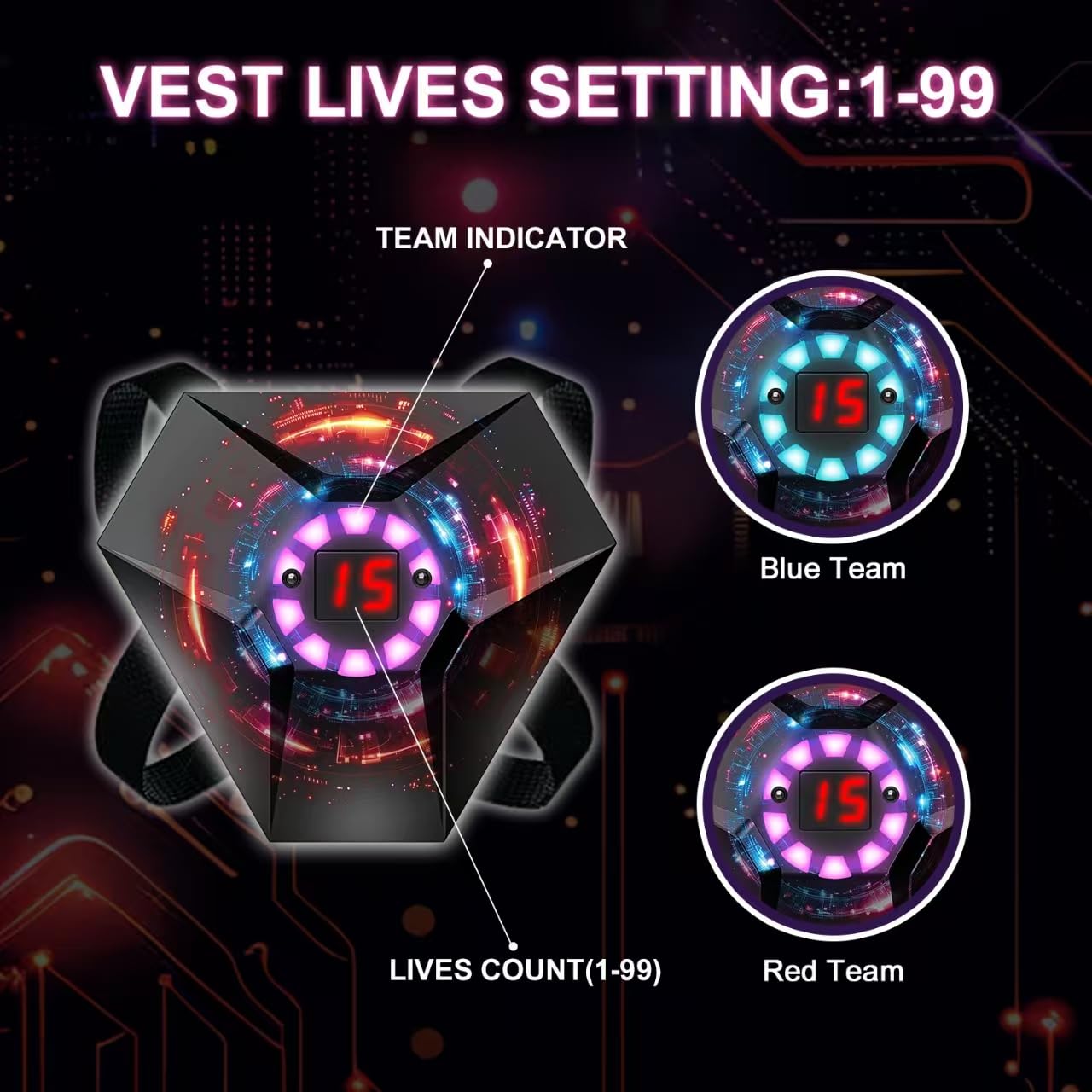 Laser Tag Guns and Vests Set of 2, Gift for 8 9 10 11 12 13 Year Old Boy