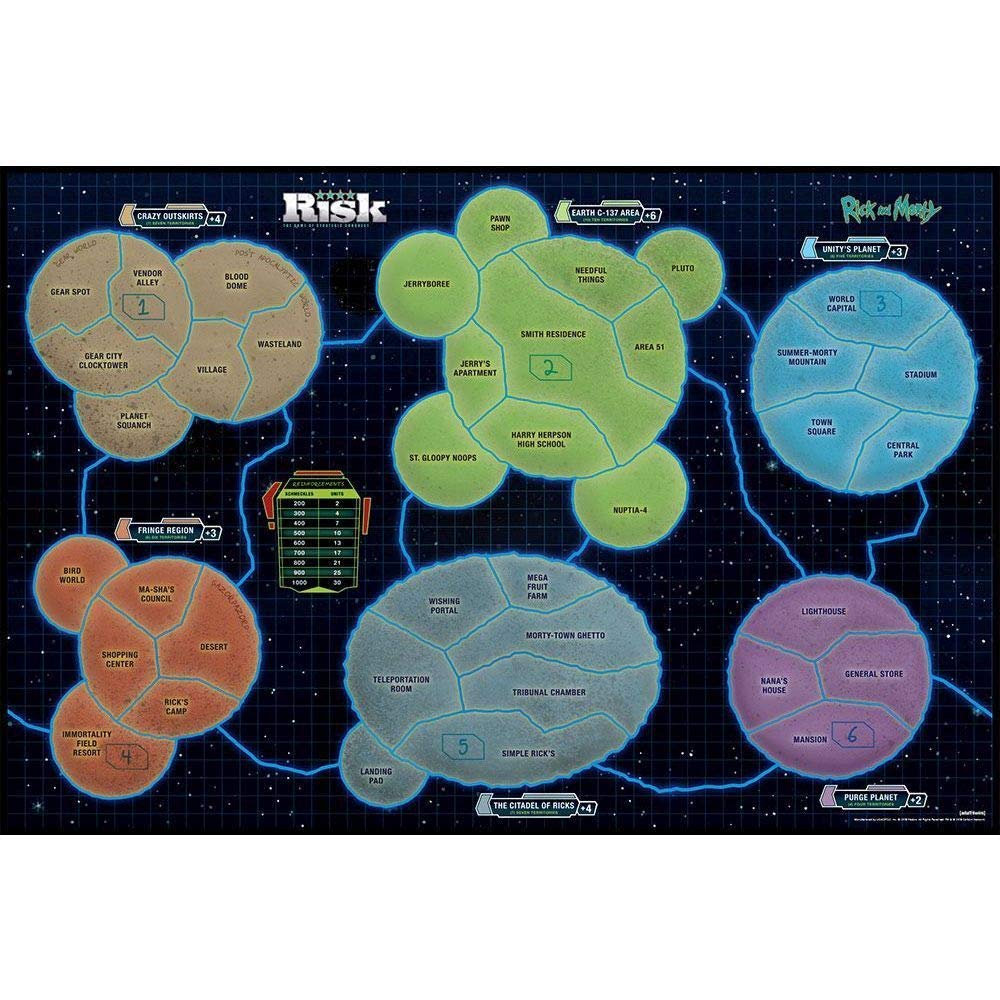 Risk Rick and Morty Risk Game | Based on The Popular Adult Swim TV Show Rick & Morty | Official Rick and Morty Merchandise | Classic Risk Board Game