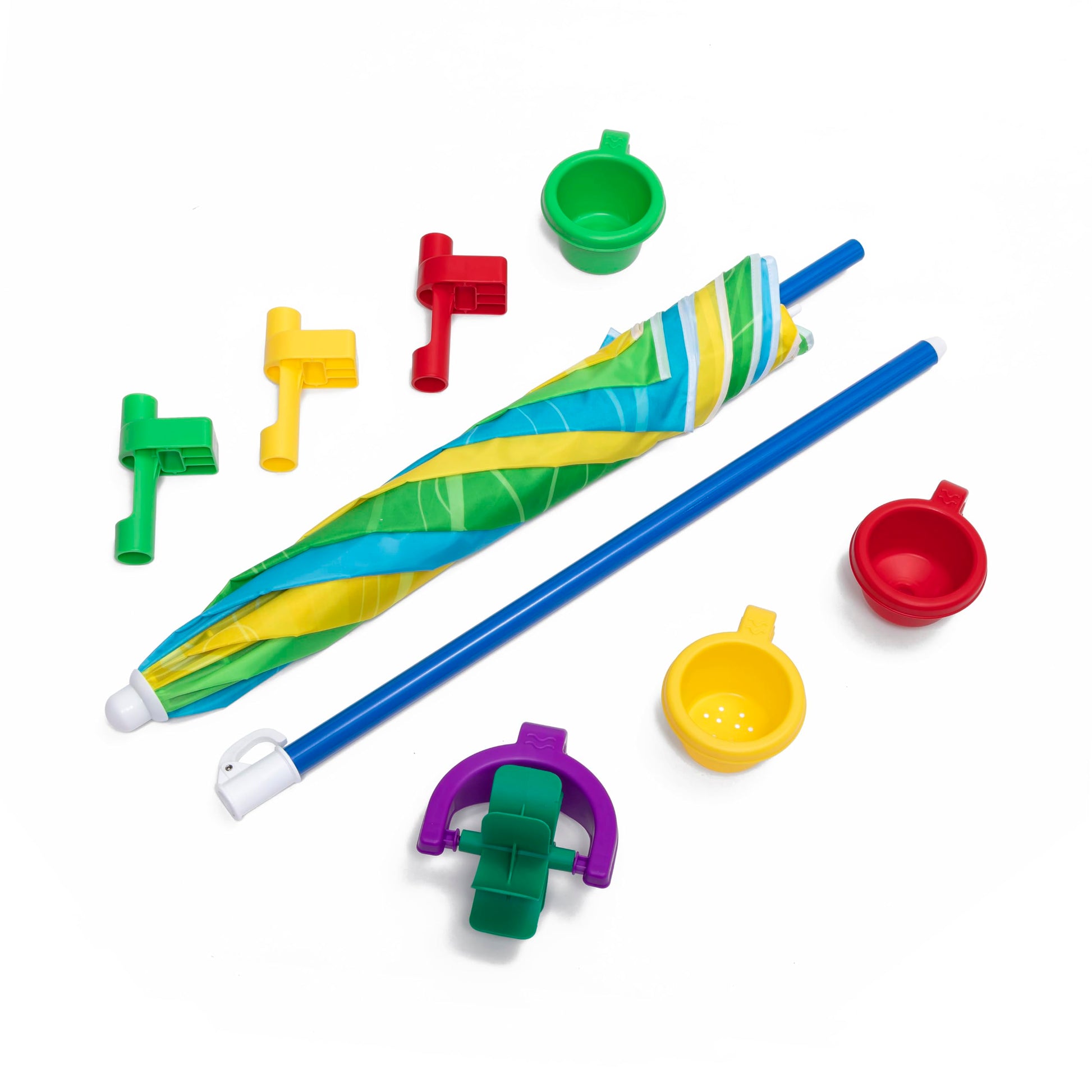 Step2 Play & Shade Pool, Kids Activity Pool with Umbrella, Summer Outdoor Toys, 7 Piece Toy Accessories, For Toddlers 2+ Years Old