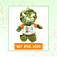Flutter Hut Get Well Soon Triceratops Plush Dinosaur Message T-Shirt Orange Sleeves 8 Inches