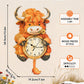 Rnfinewow 3D Puzzles for Adults, Highland Cow Clock Kit with Pendulum, 3D Wooden Puzzles Model Kit Home Decor DIY Wall Clock Highland Cow Puzzle