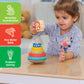 Jasey's Toy Chest Wooden Lion Stacking Rings | 7-Piece Wooden Stacker Toy with Colorful Rings & Lion Topper | Educational Toy for Toddlers Ages 12+