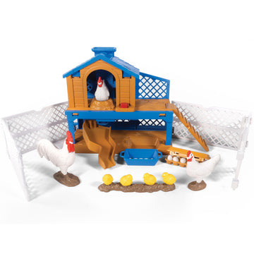 Big Country Toys: Chicken Coop Adventure - 11-Piece Farm Toy Playset, Rooster & Chicken Animal Figurines, Interactive Egg Gathering, Fencing, Kids 3+