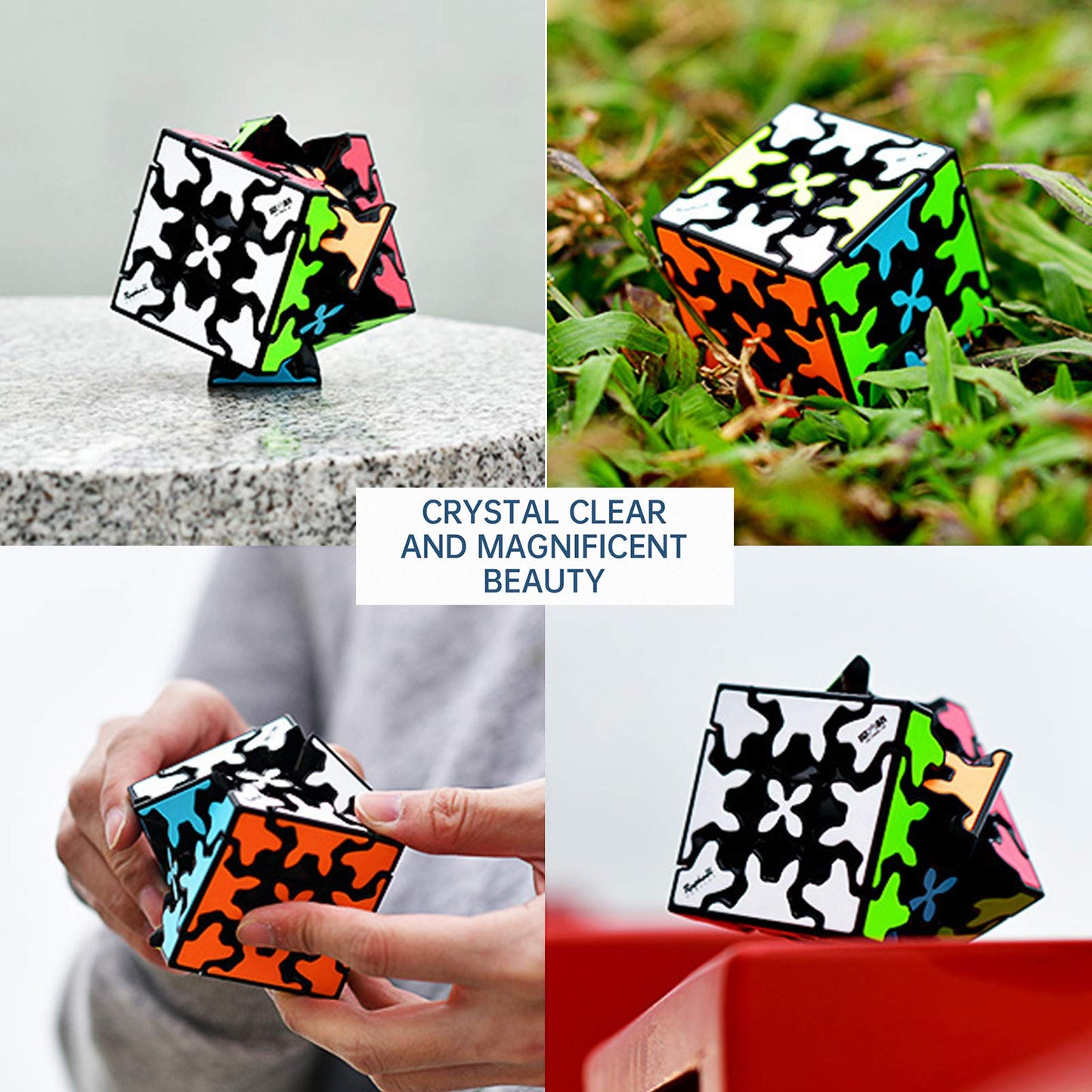 Gear Speed Cube 3x3,Embedded Tile Design Magic Cube 3x3x3 Puzzles Toys