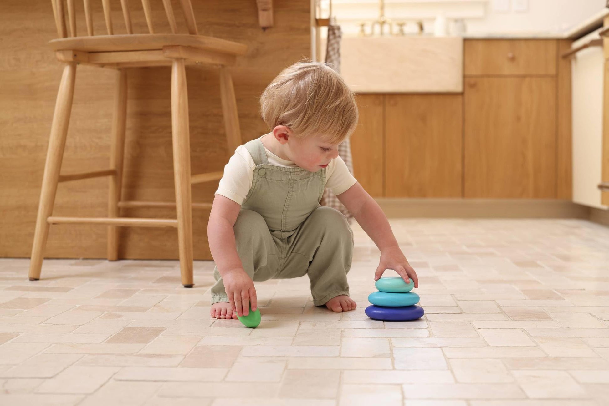 Lovevery, Wooden Stacking Stones (4), Perfect for Your Toddler Starting at 11 Months+