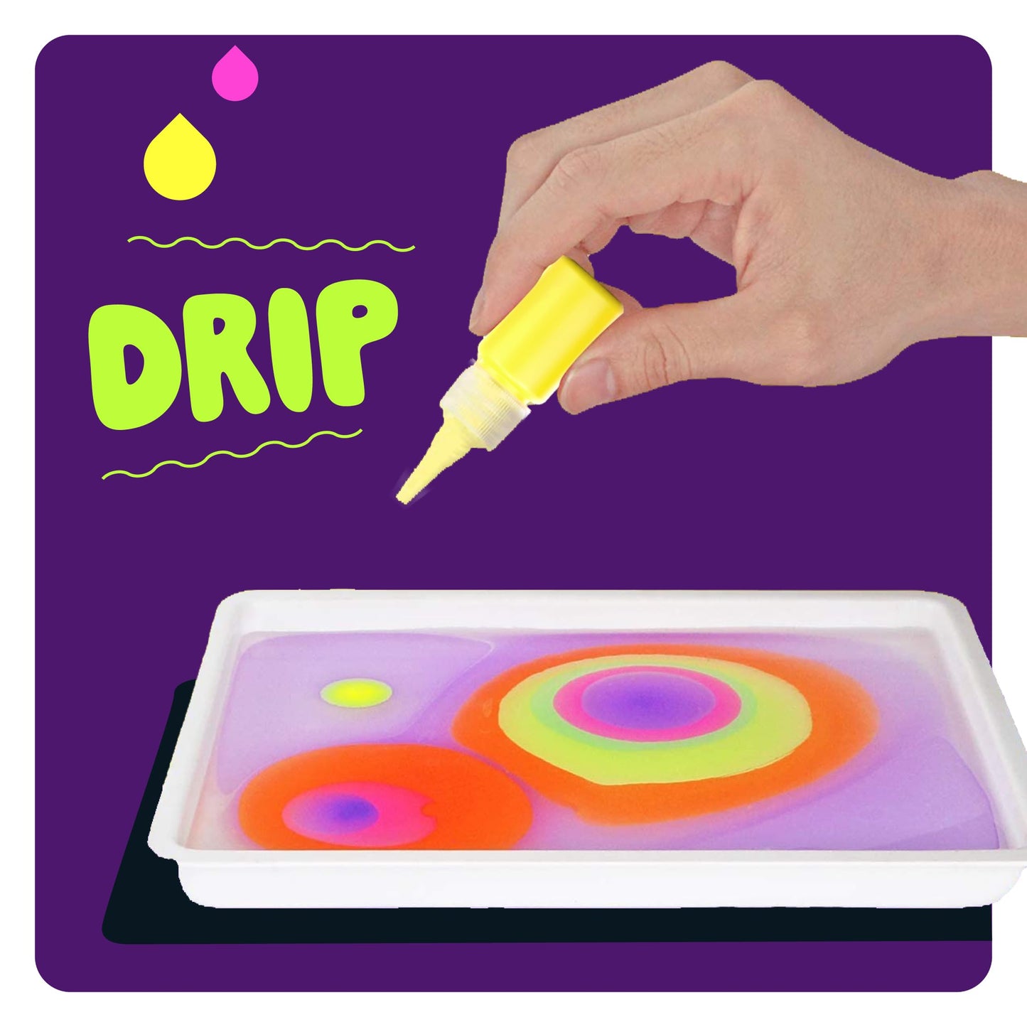 Dan&Darci Glow in The Dark Marble Paint Kit for Kids - Water Marbling Painting Art Set for Boys & Girls Ages 6, 7, 8, 9, 10, 11, 12 Year Old - Kid