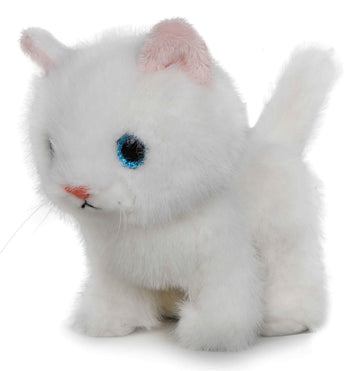 Ice King Bear Fluffy Little Cat Stuffed Animal Small Plush Toy 6 Inches (White)