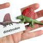 Curious Minds Busy Bags Montessori Dinosaur Figure Animal Match - Miniature Dino Figurines with Matching Cards - 2 Part Cards. Montessori Learning