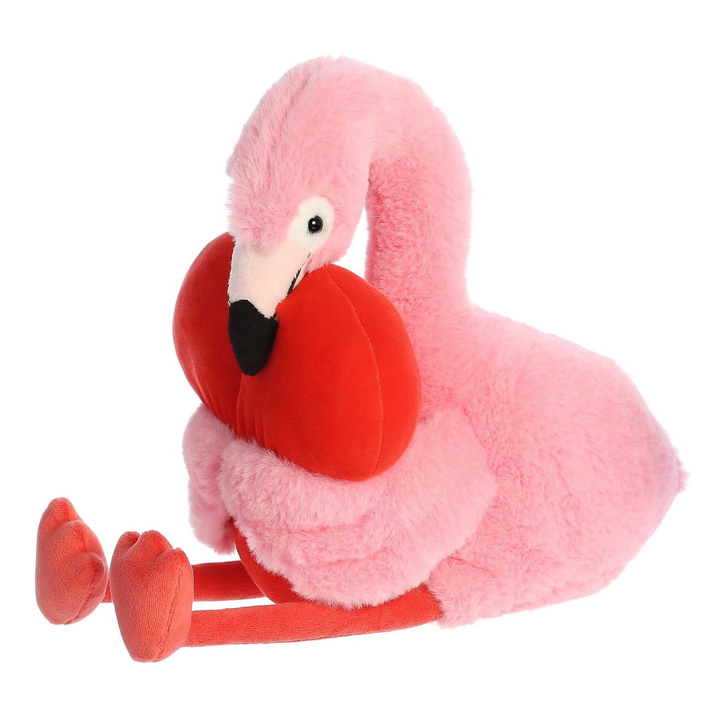 Aurora® Heartwarming Valentine Heart Huggers™ Fiora Flamingo™ Stuffed Animal - Decorative Charm - Loveable Companions - Pink 11 Inches