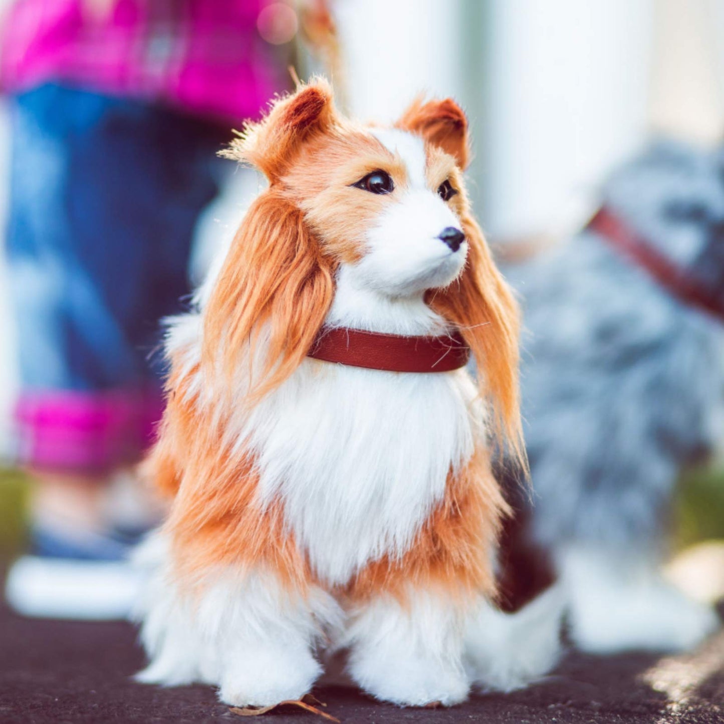 The Queen's Treasures 18 Inch Doll Pets, Collie Puppy Dog with Collar & Leash Accessory, Compatible for Use with American Girl Dolls
