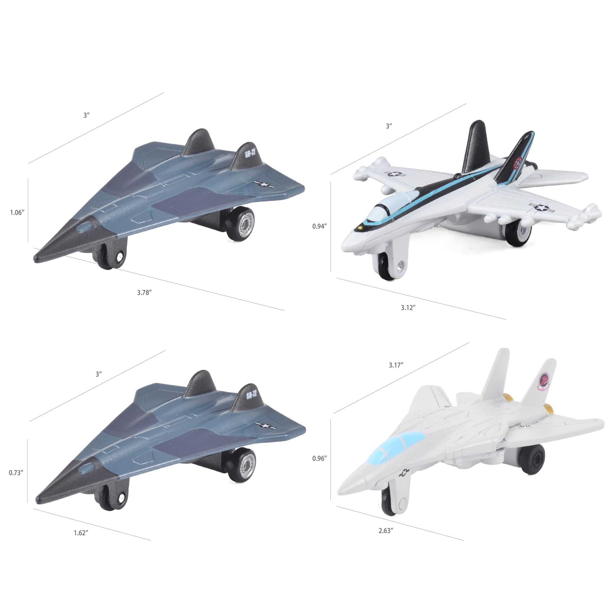 LEGEND TOYS Top Gun Fighter Diecast Vehicles 4-Pack