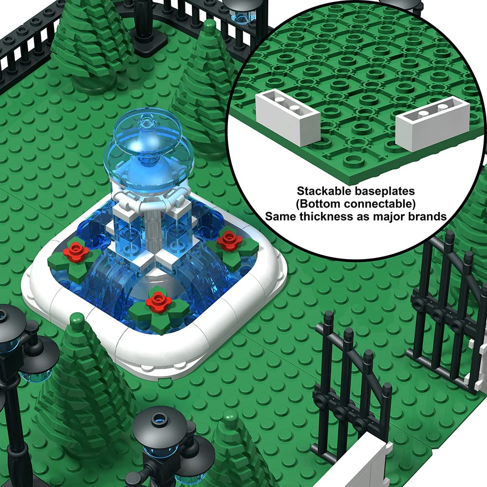 Nicolababe Building Block Education Toy - Street Lamp Street Light & Tree Fences Sets & Entrance Door and Park Fountain - Building Bricks Accessories