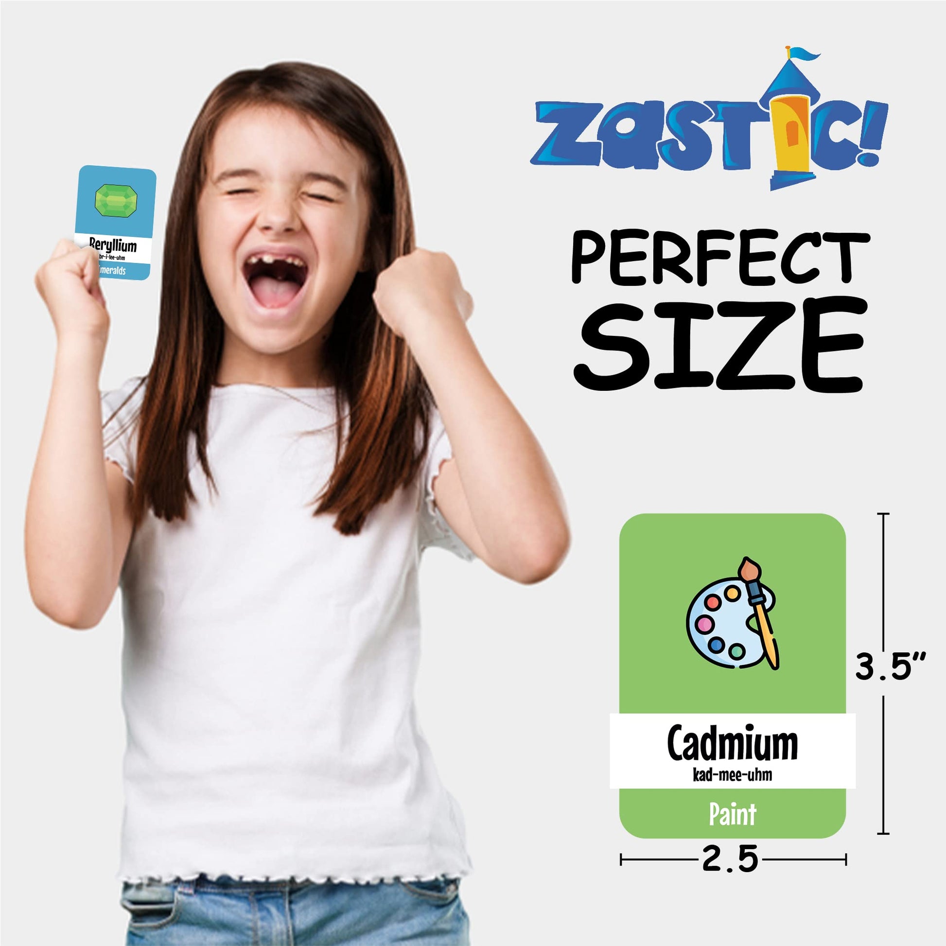 Zastic! Laminated Periodic Table Flash Cards 118 - Great for Chemistry Flash Cards and Periodic Table Games
