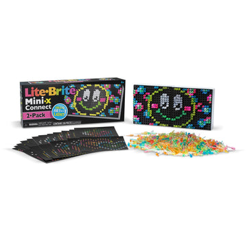 Lite Brite Mini-X Connect 2 Pack - Create Light Art with Pegs, Creative Art Stem Toy for Girls, Boys, Unisex, Toddler, Ages 4+, Holiday, Birthday