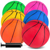 3 otters 6 Pack Mini Basketballs, 7.5 Inch Basketball Set with Pump