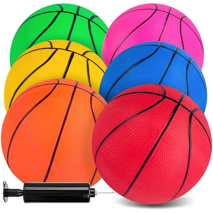 3 otters 6 Pack Mini Basketballs, 7.5 Inch Basketball Set with Pump