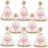 Big Dot of Happiness Little Princess Crown - Mini Cone Pink and Gold Baby Shower or Birthday Party Hats - Small Little Party Hats - Set of 8