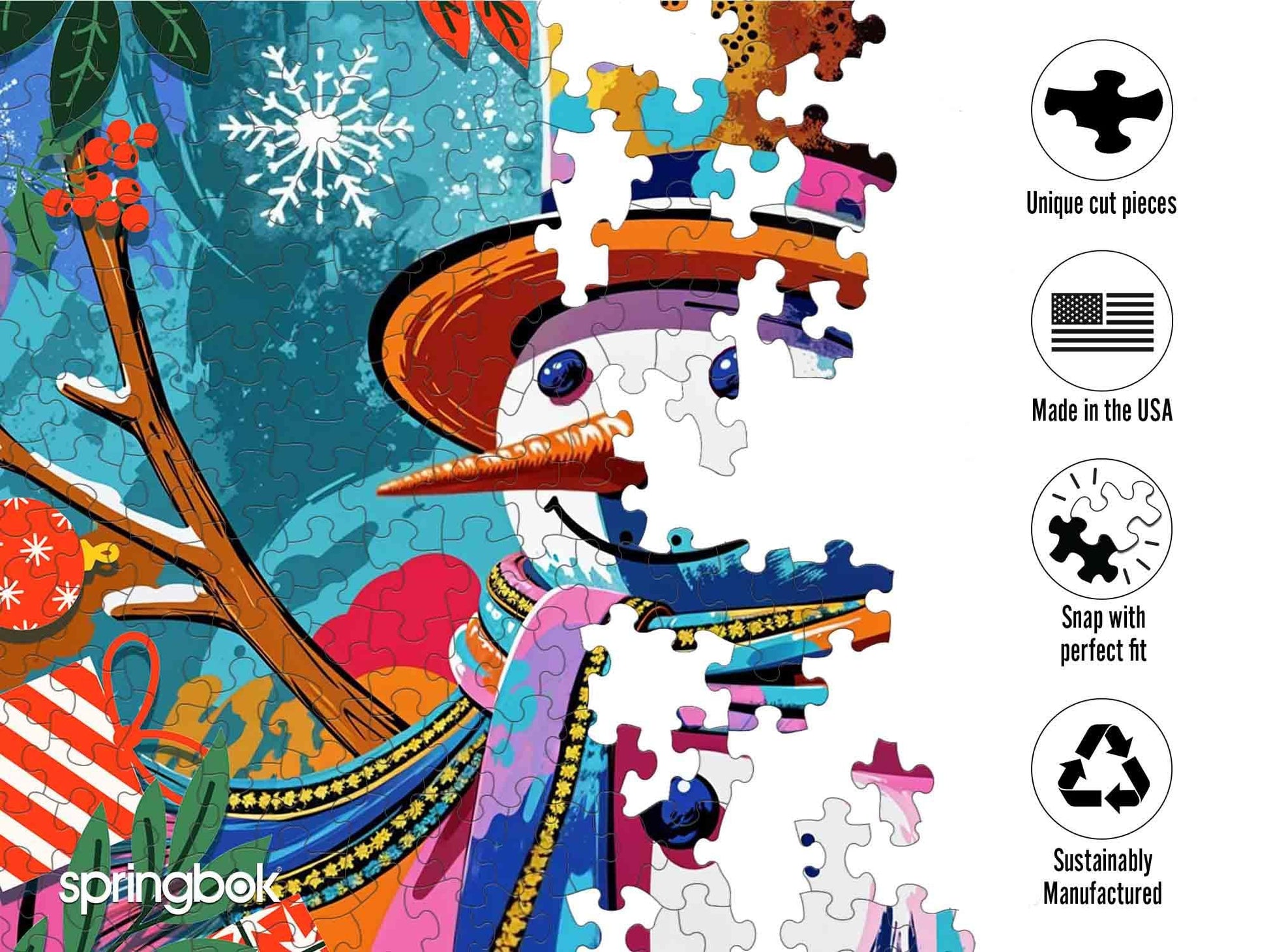 Springbok Festive Frosty 1000 Piece Jigsaw Puzzle for Adults