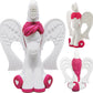 Baby Banana® Unicorn Toothbrush and Teether. Butter Soft Food Grade Bendable silcone with Feather bistles to gnaw on for All Baby Ages. Family-Owned