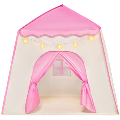 JOYIN Pink Princess Tent for Girls with LED Star Lights-Indoor & Outdoor Large Playhouse Kids Castle Play Tent for Children Indoor and Outdoor Games