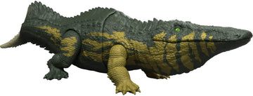 Mattel Jurassic World Wild Roar Stomatosuchus Dinosaur Action Figure Toy, Sounds & Attack & Lights, Scan Code for Digital Play