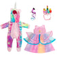 WONDOLL American 2-Sets 18-inch Doll Clothes Set - Amazing Rainbow Unicorn Clothes with Hair Clip and Headband - Compatible with All 18 inch Dolls