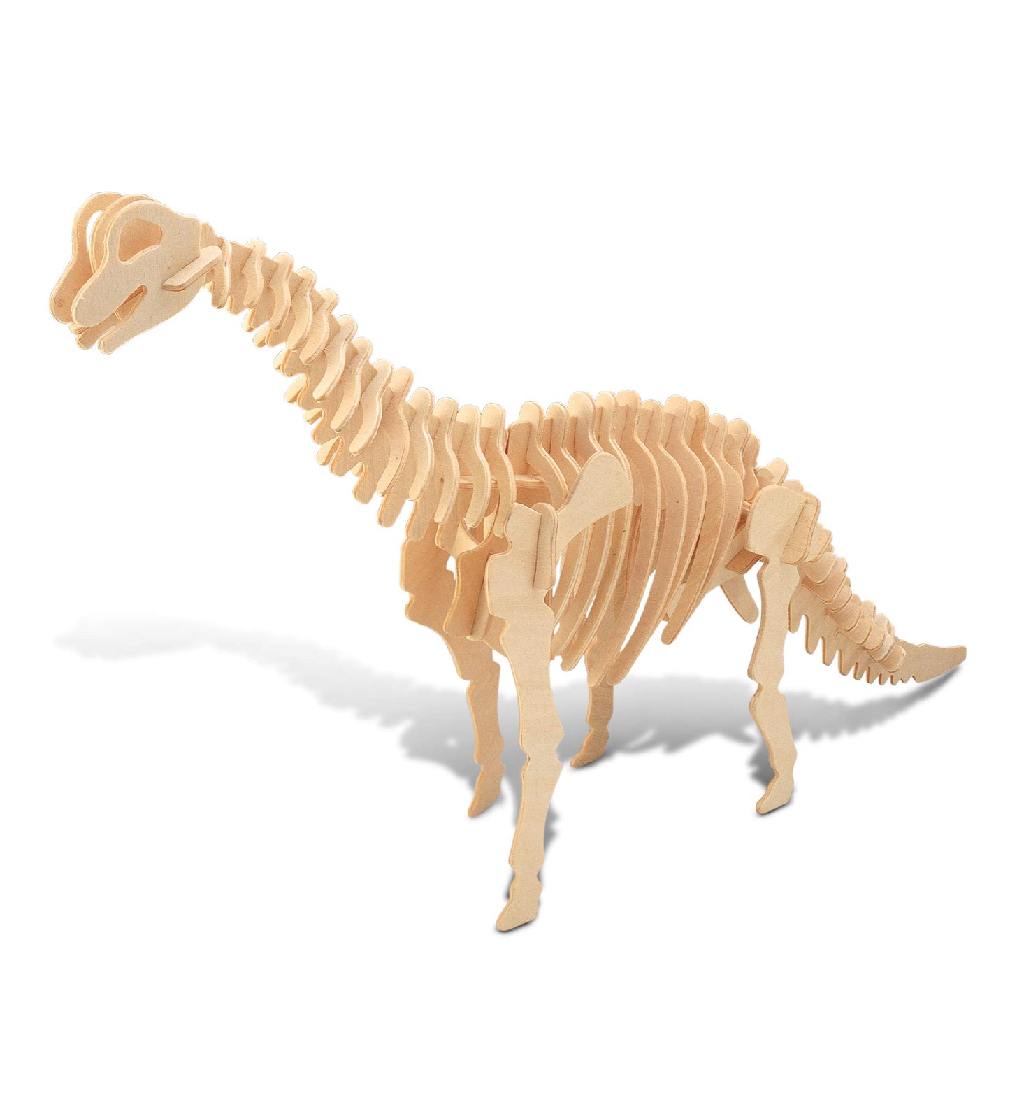 Puzzled Brachiosaurus LR 3D Natural Wood Puzzle