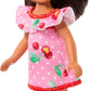 Barbie Club Chelsea Small Doll, 6-Inch Lula with Brunette Hair Wearing Removable Cherry-Print Dress & Sandals