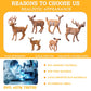 JOKFEICE Deer Animal Figures, 6PCS Realistic Plastic Woodland Figurines - Forest Animal Toys for Kids, Christmas Decorations, Birthday Cake Toppers