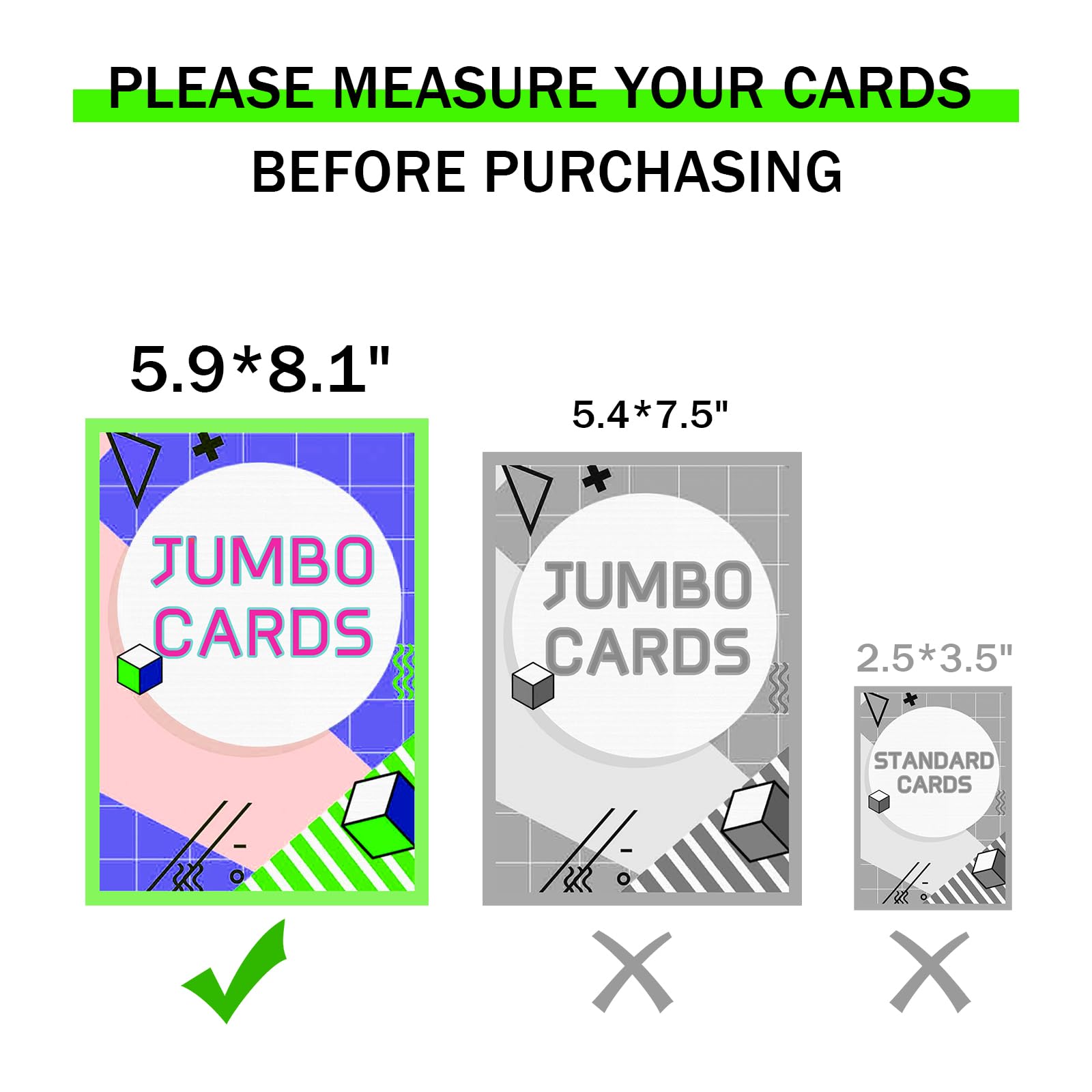 Jumbo Card Binder 100 Pockets for Oversized & Big Cards - Ringless PU Leather Binder with Zippered Closure, Top Loading & Wrist Strap, Fits 6x8 Inch