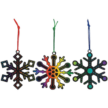Fun Express Magic Color Scratch Snowflakes Ornaments - VBS 2026 Vacation Bible School Supplies/Decor - Crafts for Kids and Fun Home Activities