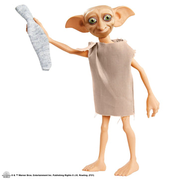 Harry Potter Collectible Dobby the House Elf Doll (5-inch), Wearing Fabric Tunic, with Sock Accessory, Gift for Collectors and Kids 6 Years Old and Up
