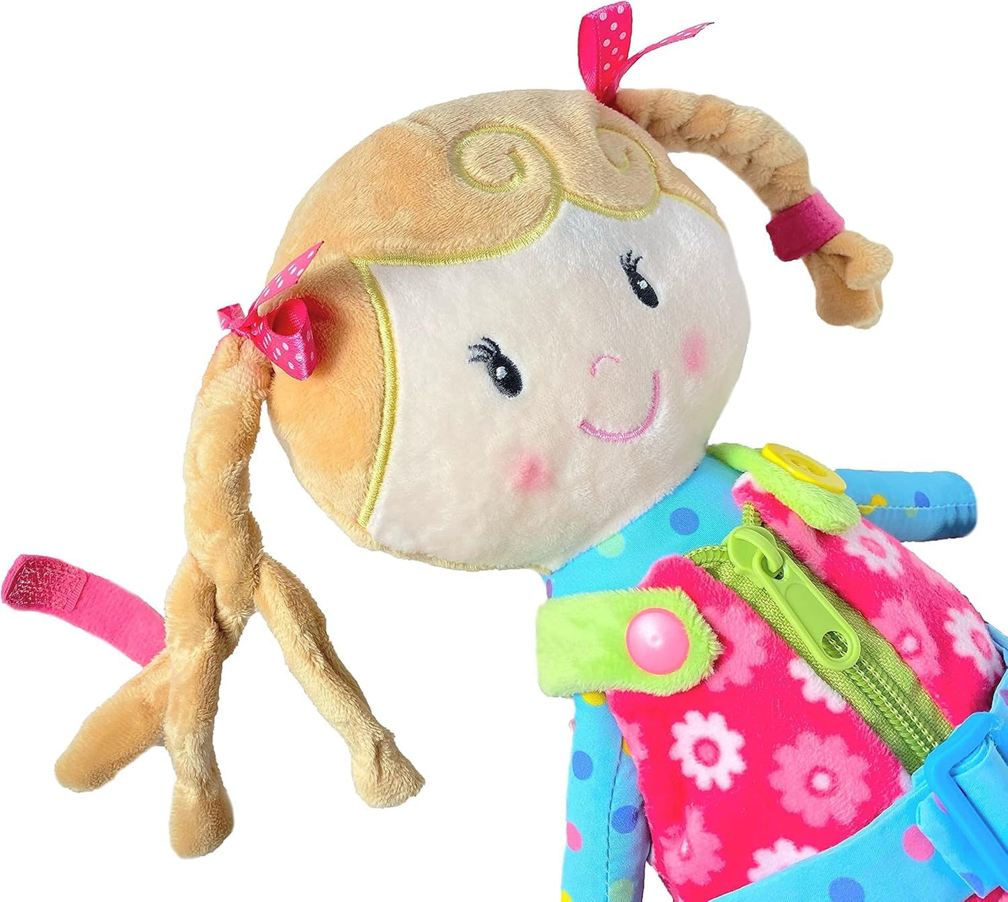 Snuggle Stuffs Sugar Snap Plush Learn to Dress Doll for Toddlers - 15" - Toys & Birthday Gifts for 2 Year Old Girls