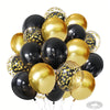 Zesliwy Black and Gold Confetti Balloons,50pcs 12In,Latex,Party Decor