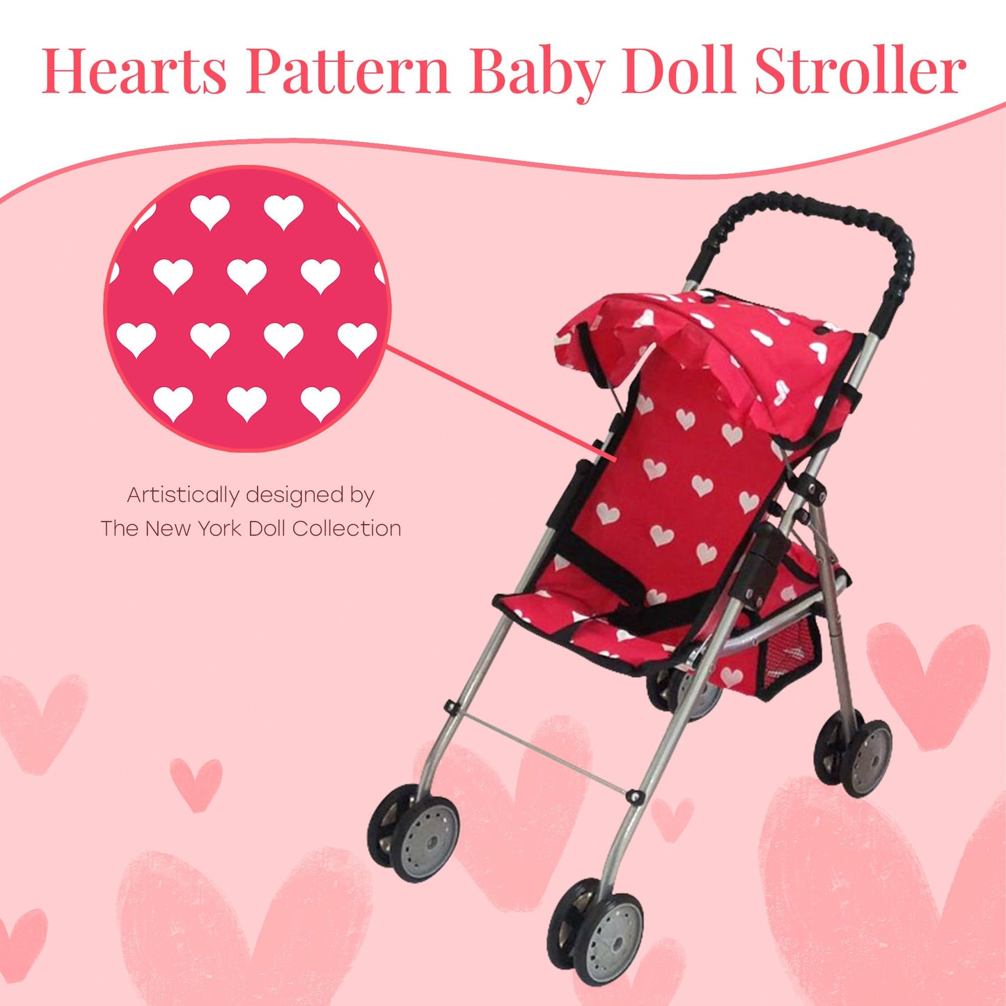 Deluxe Baby Doll Stroller with Crib Furniture Playset, Multi Baby Doll Accessories Set for 18" Dolls, Includes Doll Stroller Swing and Doll Bed