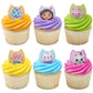 DecoPac DreamWorks Gabby's Dollhouse Rings, 24 Cupcake Decorations Featuring Gabby, Pandy Paws, Irresistible Kitty Characters, and Super Fun