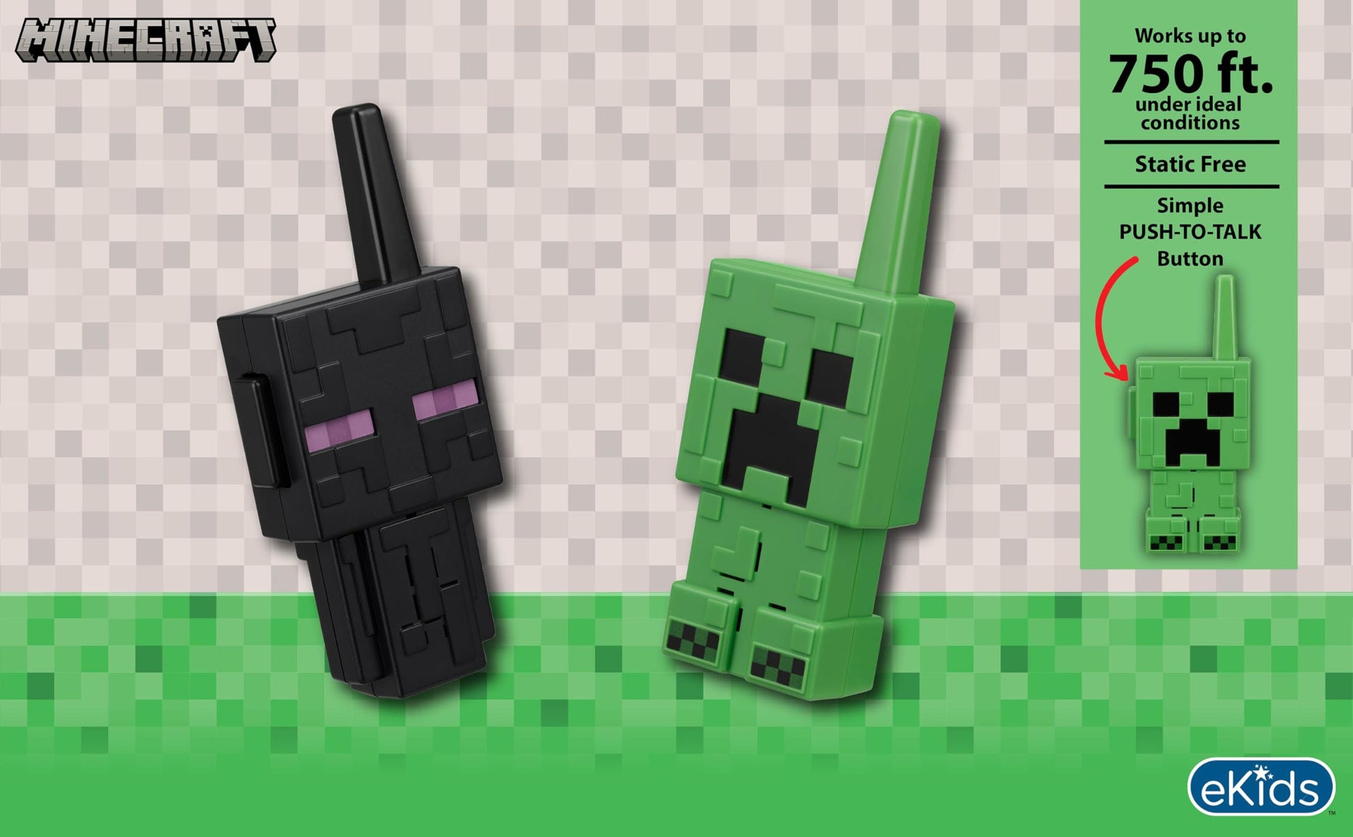 Minecraft Walkie Talkies for Kids, Static Free and Extended Range Indoor and Outdoor Toys for Kids (Minecraft)