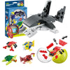 ZeniMakers Easter Building Blocks for Kids, 6 Pack Sea Animal Surprise Eggs for Classroom Prizes, STEM Ocean Toy Goodie Bag Fillers for Boys Girls