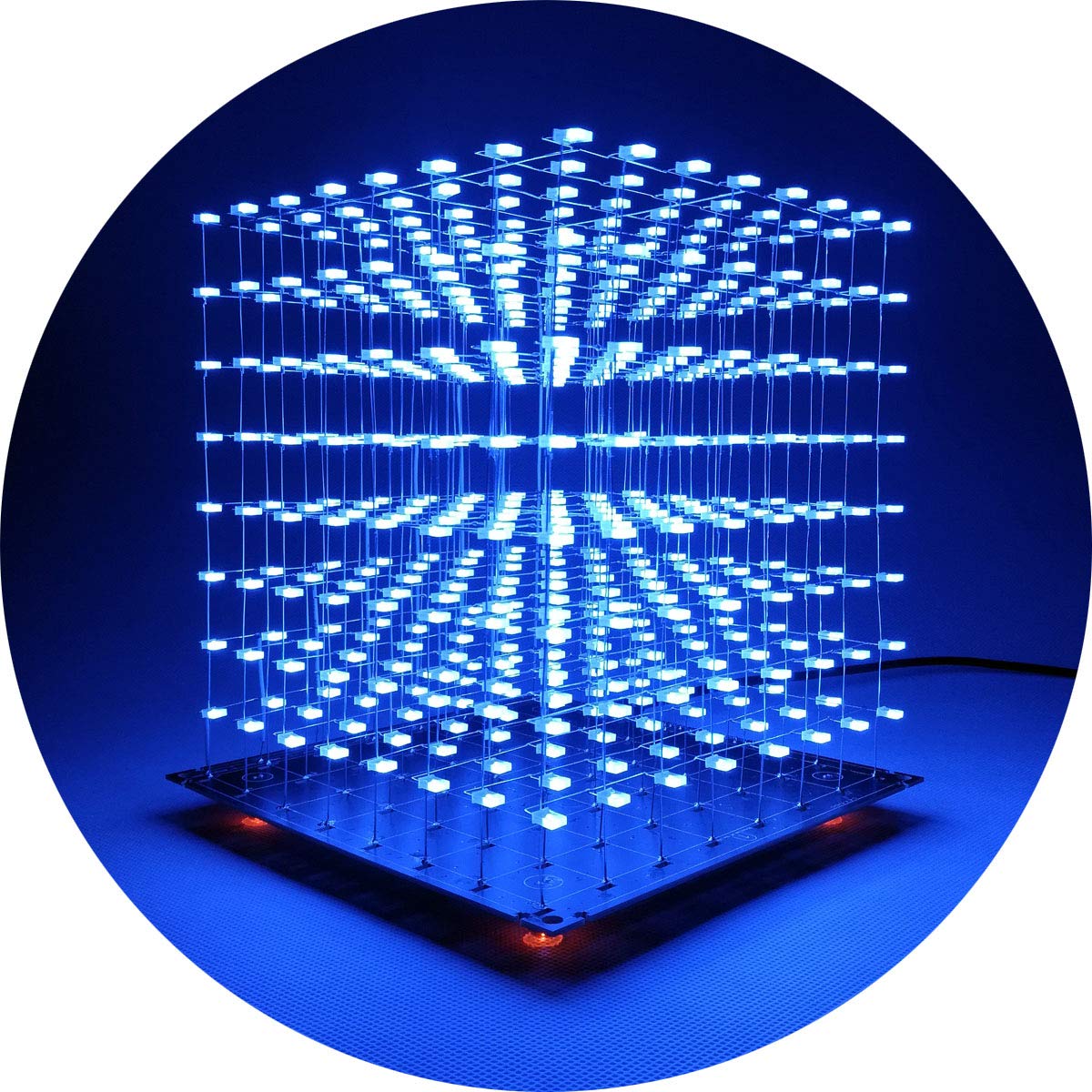 iCubeSmart 3D Led Cube DIY Electronics Kit 8x8x8 Led Cube DIY Soldering Project Kit(3D8S-BLUE)