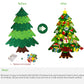 izosen Felt Christmas Tree for Kids Wall with Led String Light, 3Ft Wall Hanging DIY Felt Christmas Tree & 32 Felt Detachable Ornaments for Boys Girls