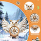 3D Wooden Puzzles for Adults Snowy Owl Design Clock Model Kit with Pendulum